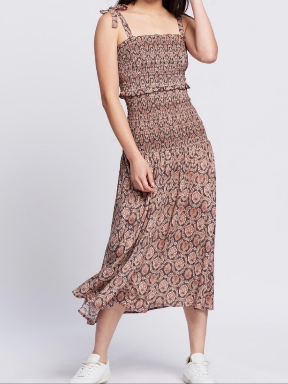 🆕 Auguste The Label Smocked Midi Dress NWT